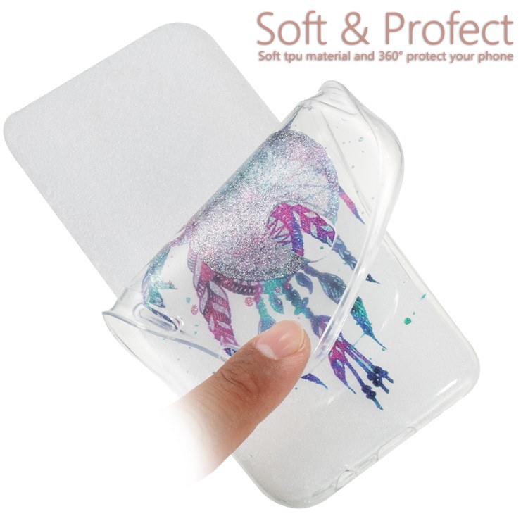 Clear IMD Glitter Powder Patterned TPU Cellphone Shell for Samsung Galaxy J5 Pro (2017) / J5 (2017) EU Version - Dream Catcher-6