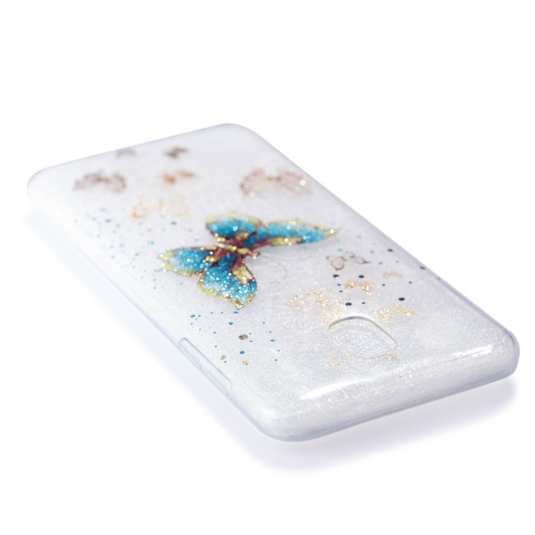 Clear IMD Glitter Powder Patterned TPU Mobile Shell for Samsung Galaxy J5 Pro (2017) / J5 (2017) EU Version - Shiny Butterflies-5