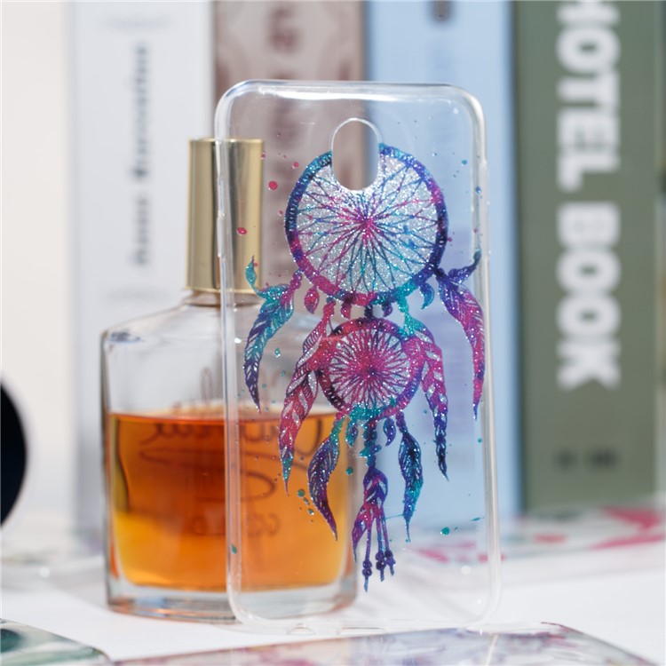 Clear IMD Glitter Powder Patterned TPU Phone Case for Samsung Galaxy J7 Pro (2017) / J7 (2017) EU Version - Dream Catcher-5