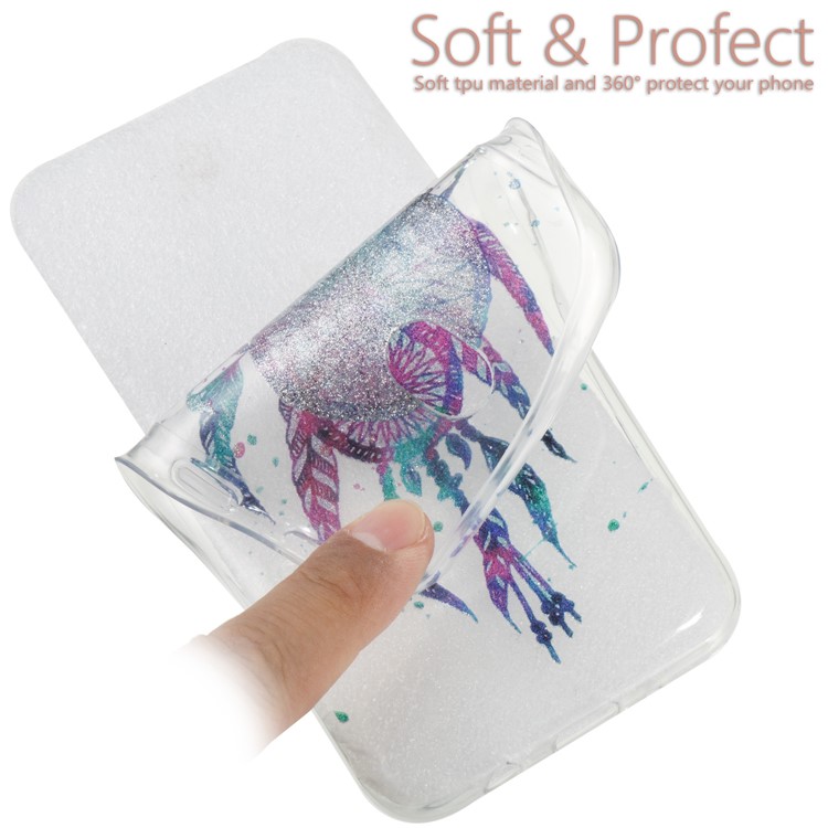 Clear IMD Glitter Powder Patterned TPU Phone Case for Samsung Galaxy J7 Pro (2017) / J7 (2017) EU Version - Dream Catcher-7