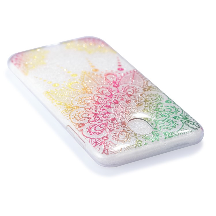Clear IMD Glitter Powder Patterned TPU Phone Protection Cover for Samsung Galaxy J7 Pro (2017) / J7 (2017) EU Version - Mandala-5