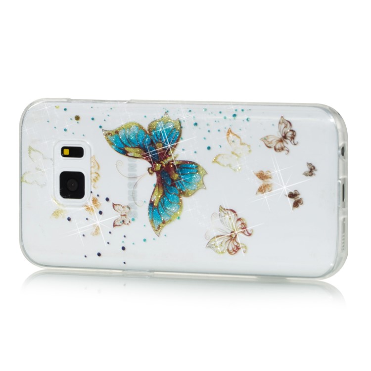 IMD Glitter Powder TPU Protective Case for Samsung Galaxy S7 SM-G930 - Pretty Butterflies-3