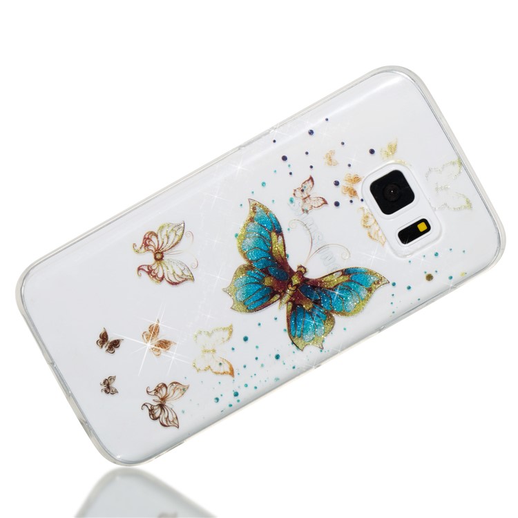 IMD Glitter Powder TPU Protective Case for Samsung Galaxy S7 SM-G930 - Pretty Butterflies-4