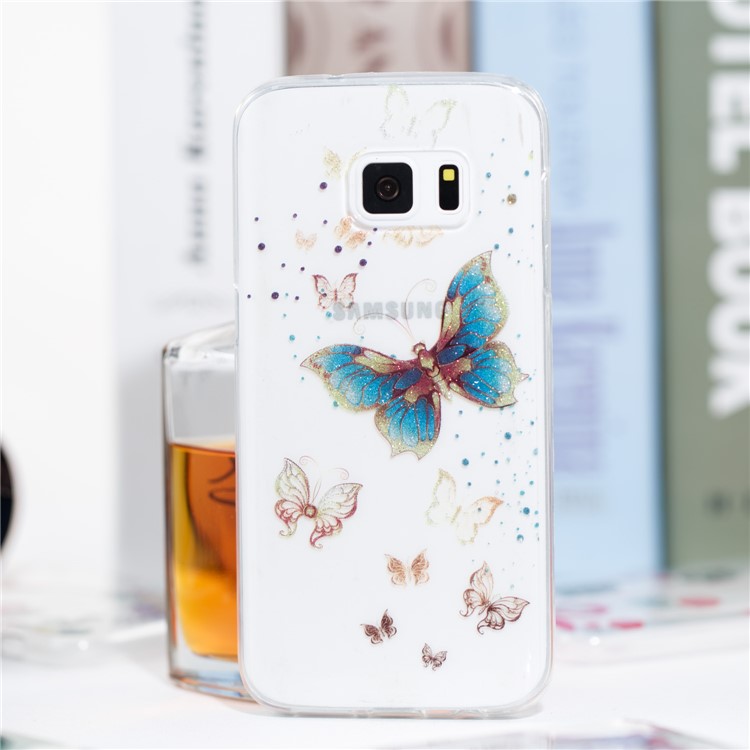 IMD Glitter Powder TPU Protective Case for Samsung Galaxy S7 SM-G930 - Pretty Butterflies-5