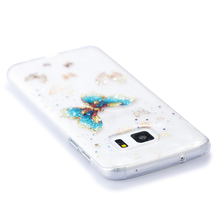 IMD Glitter Powder TPU Protective Case for Samsung Galaxy S7 SM-G930 - Pretty Butterflies-6