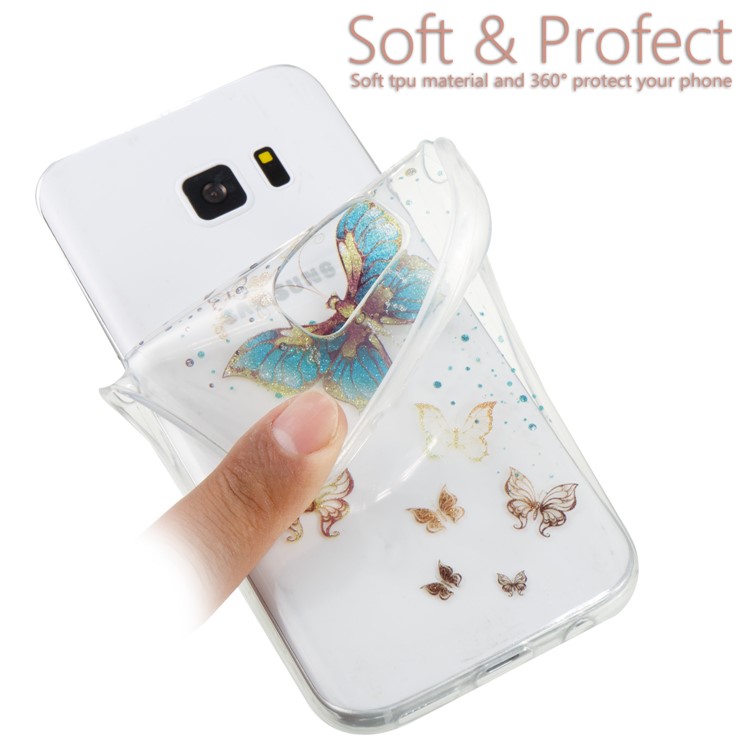 IMD Glitter Powder TPU Protective Case for Samsung Galaxy S7 SM-G930 - Pretty Butterflies-7