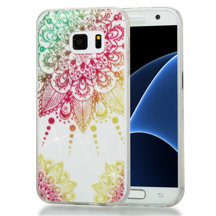 

IMD Glitter Powder TPU Protective Cover for Samsung Galaxy S7 SM-G930 - Mandala, Galaxy S7