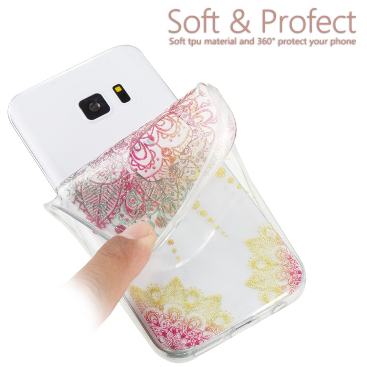 IMD Glitter Powder TPU Protective Cover for Samsung Galaxy S7 SM-G930 - Mandala-6