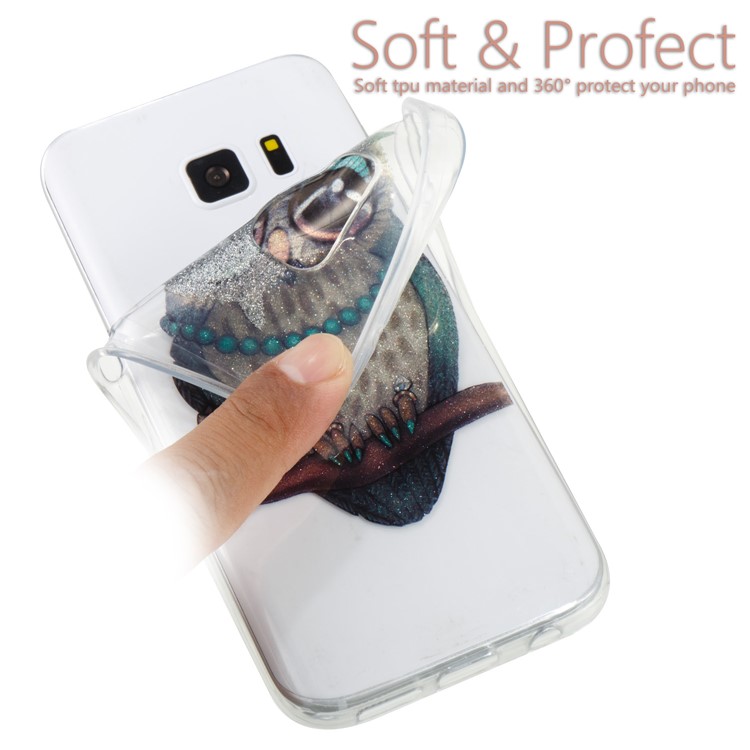 IMD Glitter Powder Flexible TPU Mobile Phone Case for Samsung Galaxy S7 SM-G930 - Owl Pattern-6