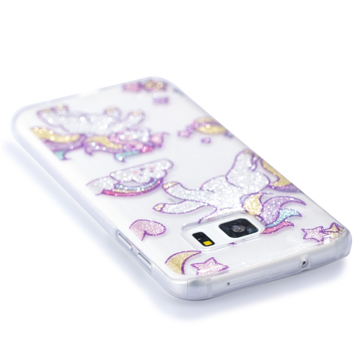 IMD Glitter Powder Flexible TPU Mobile Phone Cover for Samsung Galaxy S7 SM-G930 - Adorable Unicorns-5