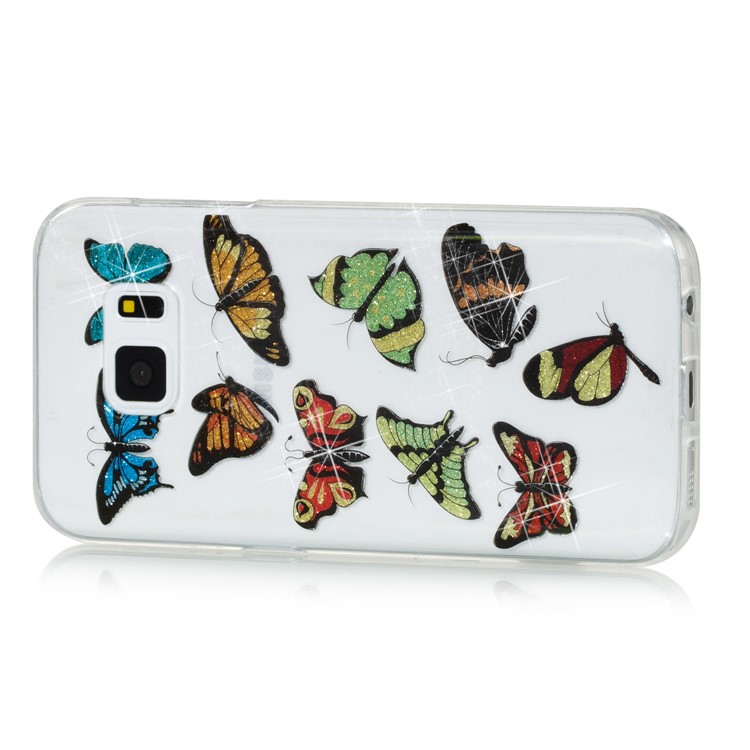 IMD Glitter Powder TPU Mobile Casing for Samsung Galaxy S7 SM-G930 - Multi-butterflies-2