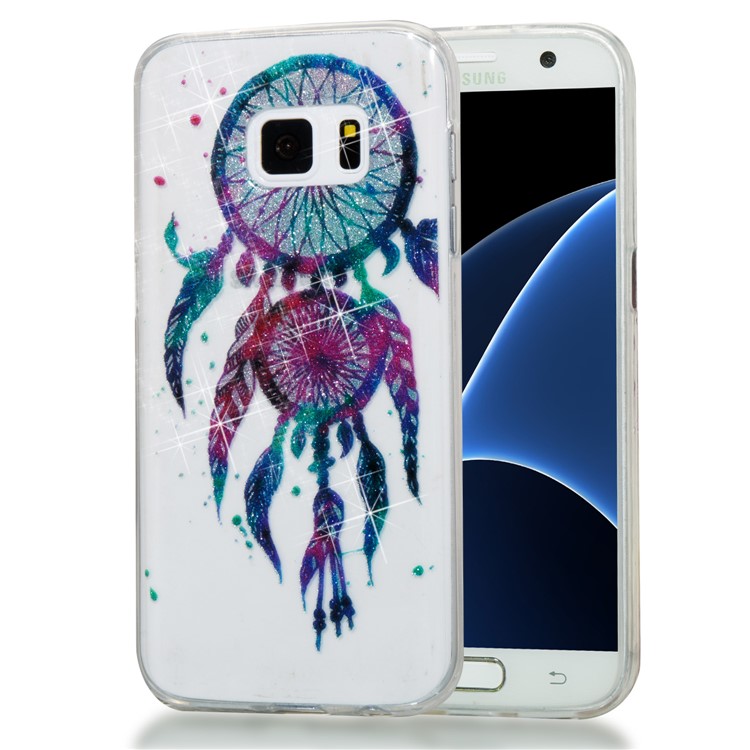 

IMD Блестящий Порошок TPU Мягкий Корпус Для Галактики Samsung S7 SM-G930 - Ловец Снов, Galaxy S7