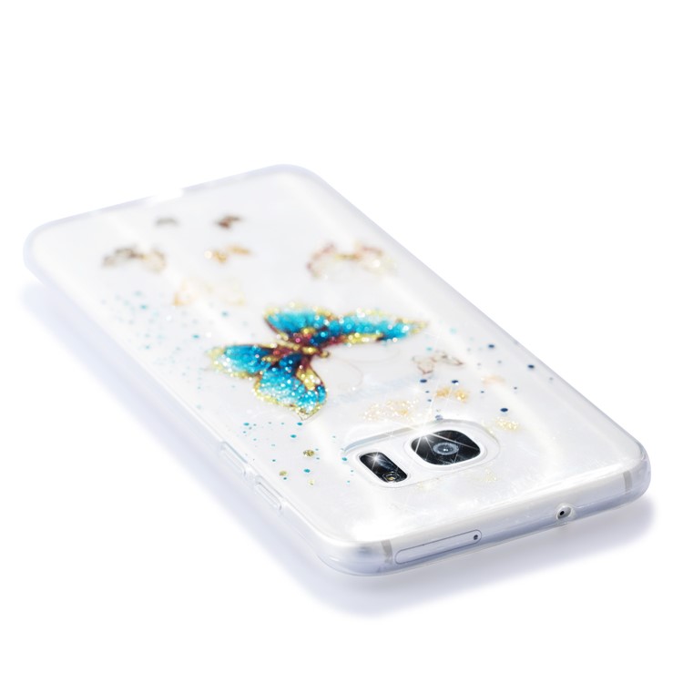 IMD Glitter Powder TPU Back Case for Samsung Galaxy S7 edge SM-G935 - Pretty Butterflies-6