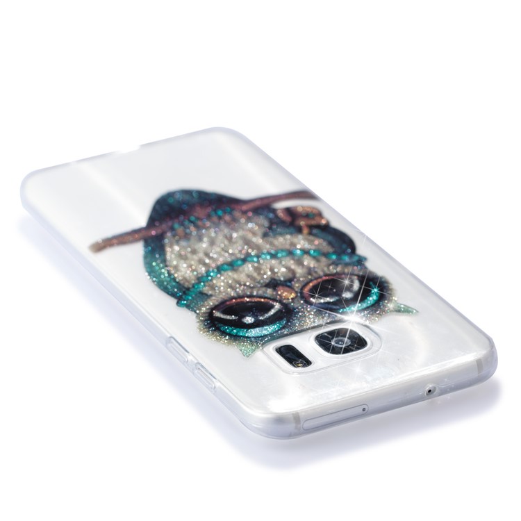 IMD Glitter Powder TPU Phone Shell for Samsung Galaxy S7 edge SM-G935 - Owl Pattern-5