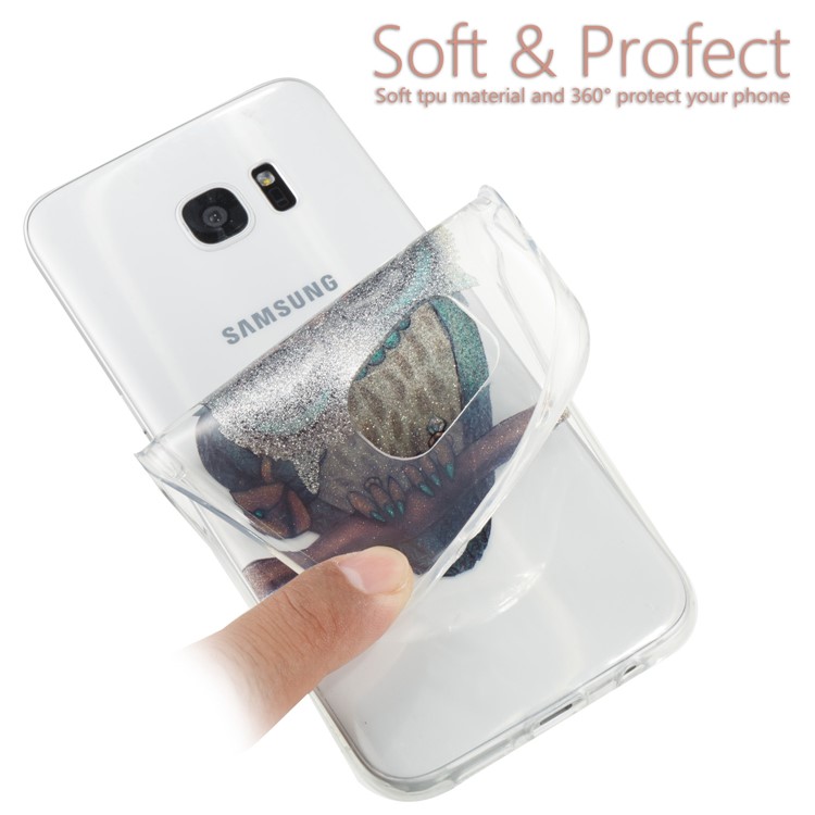 IMD Glitter Powder TPU Phone Shell for Samsung Galaxy S7 edge SM-G935 - Owl Pattern-6