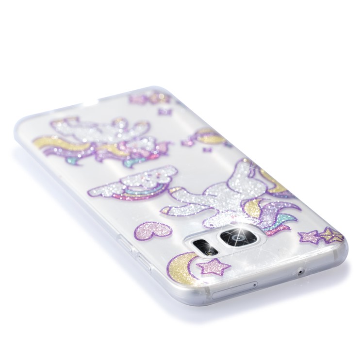 IMD Glitter Powder TPU Mobile Case for Samsung Galaxy S7 edge SM-G935 - Adorable Unicorns-5