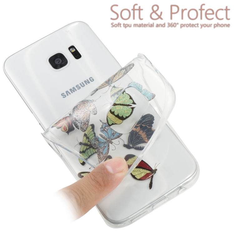 IMD Glitter Powder TPU Cell Phone Case for Samsung Galaxy S7 edge SM-G935 - Multi-butterflies-6