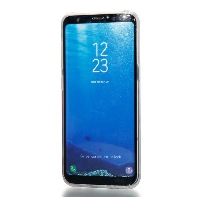 Clear IMD Glitter Powder Patterned TPU Mobile Accessory Cover for Samsung Galaxy S8 G950 - Owl-2