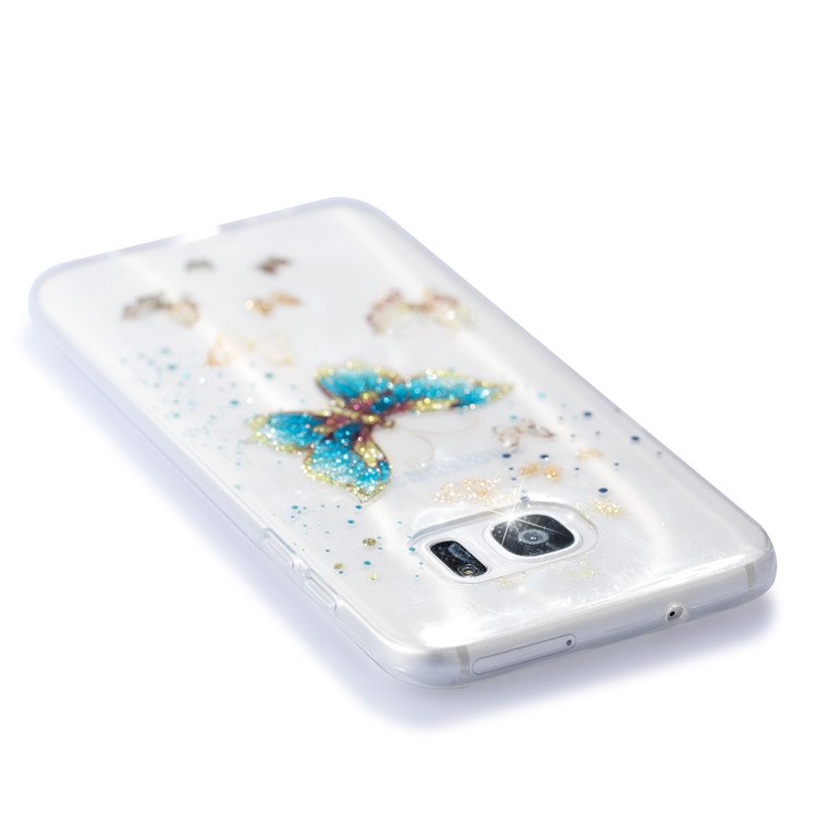 Clear IMD Glitter Powder Patterned TPU Mobile Case for Samsung Galaxy S8 G950 - Shiny Butterflies-5