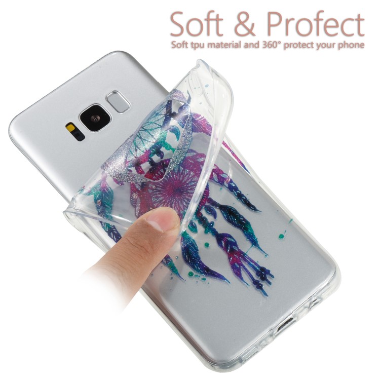 Clear IMD Glitter Powder Patterned TPU Phone Case for Samsung Galaxy S8 G950 - Dream Catcher-6