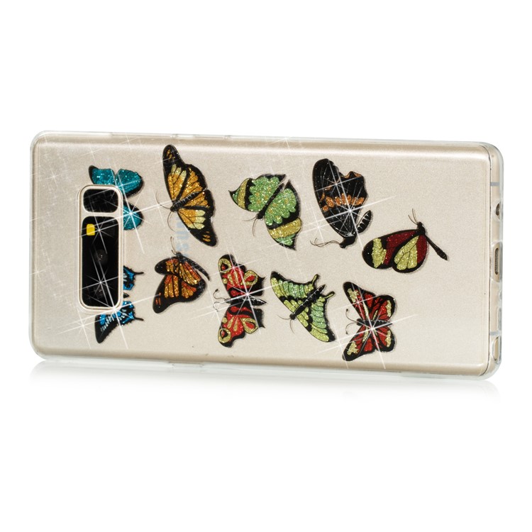 IMD Glitter Powder TPU Phone Case for Samsung Galaxy Note 8 SM-N950 - Multi-butterflies-3