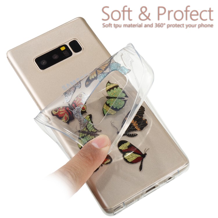 IMD Glitter Powder TPU Phone Case for Samsung Galaxy Note 8 SM-N950 - Multi-butterflies-11