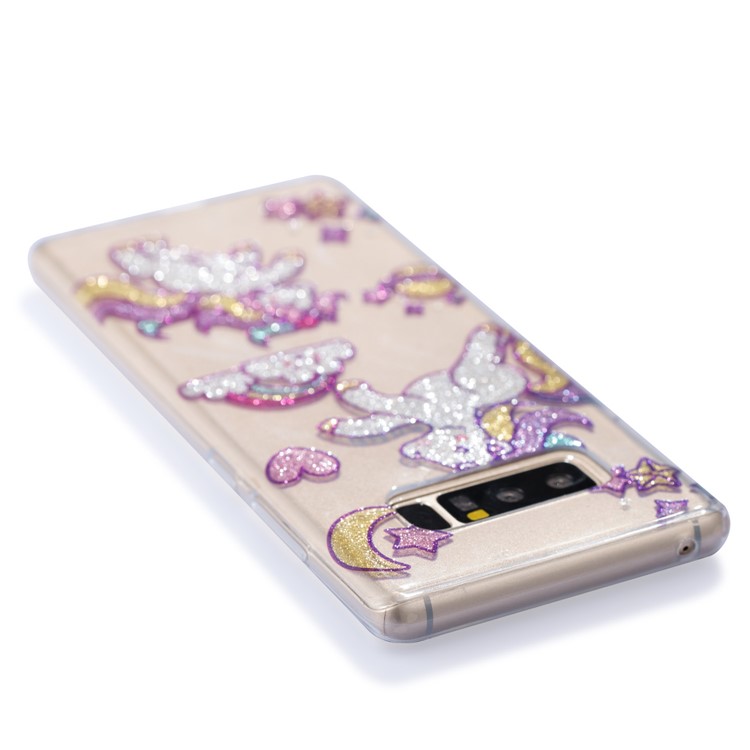 IMD Glitter Powder TPU Phone Cover for Samsung Galaxy Note 8 SM-N950 - Adorable Unicorns-9