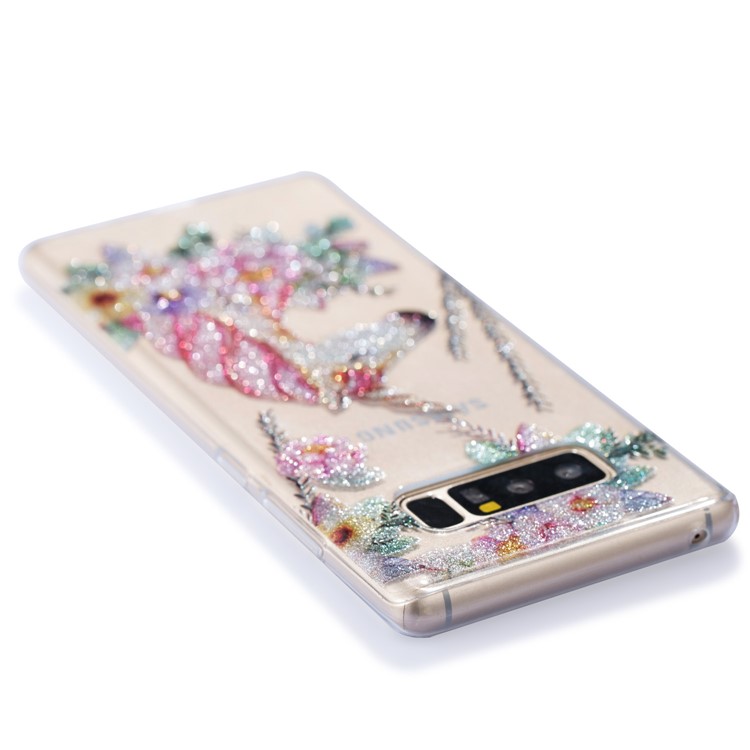 IMD Glitter Powder TPU Phone Case Accessory for Samsung Galaxy Note 8 SM-N950 - Unicorn and Flower Pattern-9