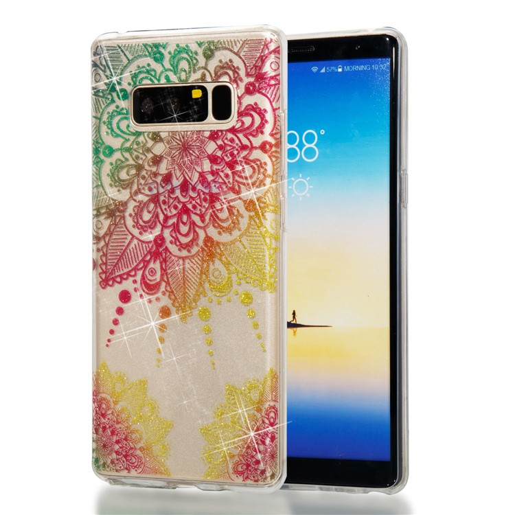 IMD Glitter Powder TPU Back Cover for Samsung Galaxy Note 8 SM-N950 - Mandala-1