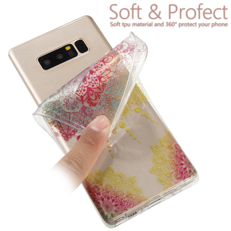 IMD Glitter Powder TPU Back Cover for Samsung Galaxy Note 8 SM-N950 - Mandala-11