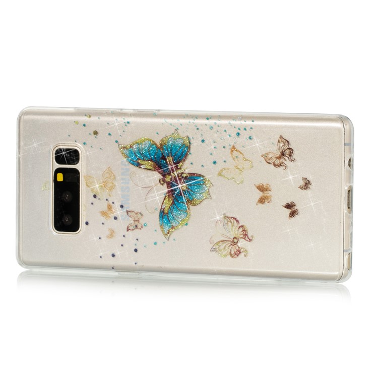 IMD Glitter Powder TPU Back Shell for Samsung Galaxy Note 8 SM-N950 - Pretty Butterflies-3