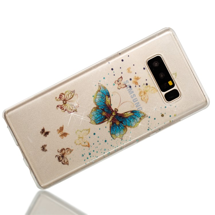 IMD Glitter Powder TPU Back Shell for Samsung Galaxy Note 8 SM-N950 - Pretty Butterflies-5