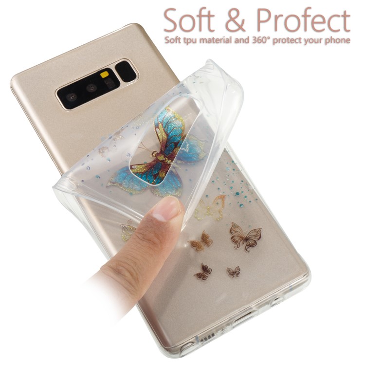 IMD Glitter Powder TPU Back Shell for Samsung Galaxy Note 8 SM-N950 - Pretty Butterflies-11