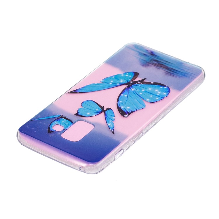 Soft Embossed Pattern Printing TPU Protective Case for Samsung Galaxy A8 (2018) - Butterfly On Lake-3
