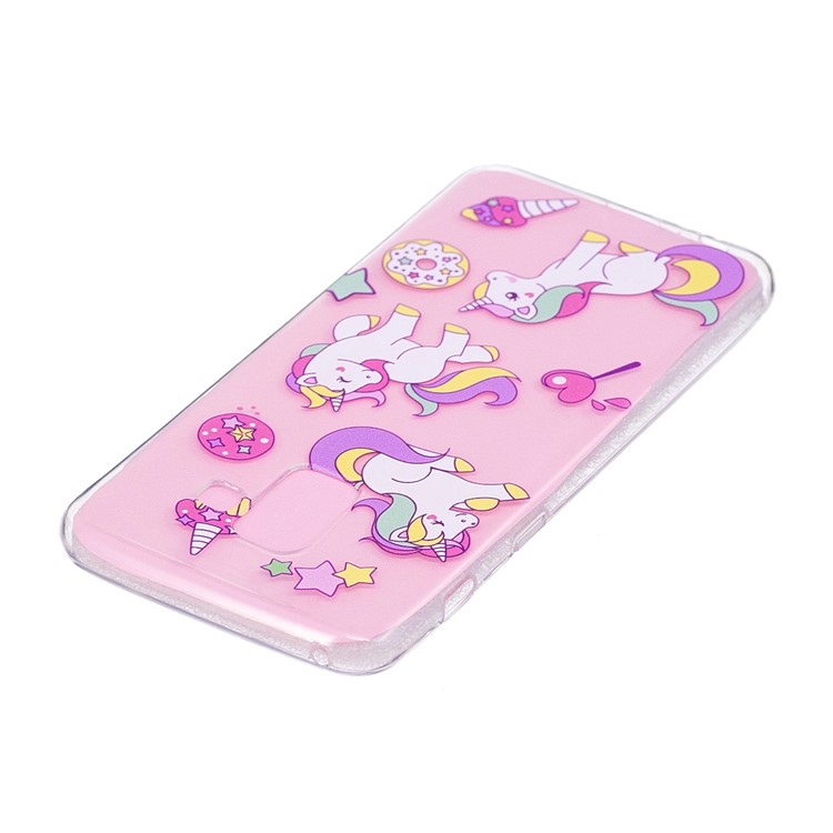 For Samsung Galaxy A8 (2018) Soft Embossed Pattern Printing TPU Protective Shell Case - Unicorns and Desserts-3