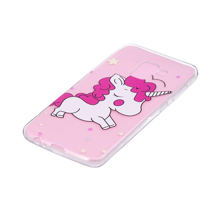 For Samsung Galaxy A8 (2018) Soft Embossed Pattern Printing TPU Phone Cover Shell - Unicorn-2