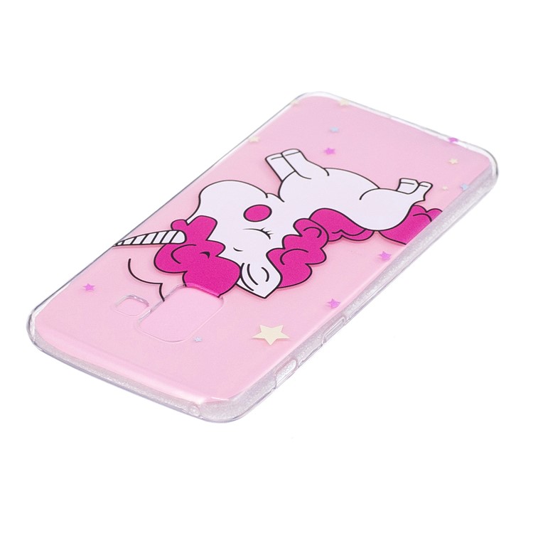 For Samsung Galaxy A8 (2018) Soft Embossed Pattern Printing TPU Phone Cover Shell - Unicorn-3