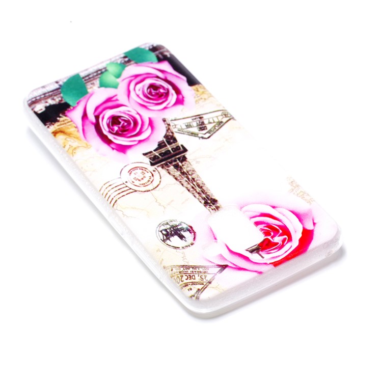 Pattern Printing TPU Case for Samsung Samsung Galaxy A8 (2018) - Eiffel Tower and Flowers-5
