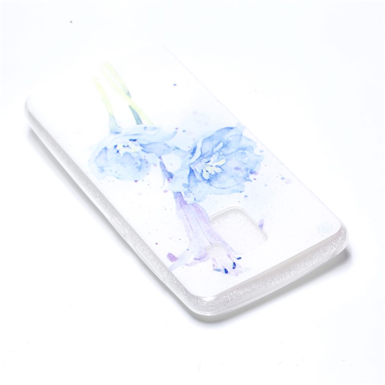 Pattern Printing TPU Gel Case for Samsung Samsung Galaxy A8 (2018) - Blue Flowers-4