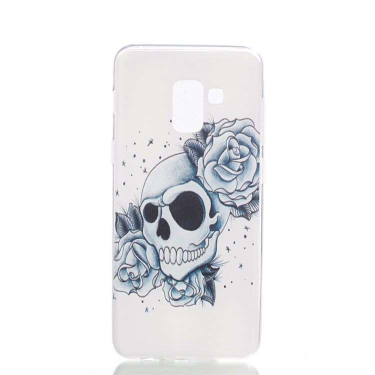 Pattern Printing TPU Phone Casing for Samsung Samsung Galaxy A8 (2018) - Skull Pattern-1