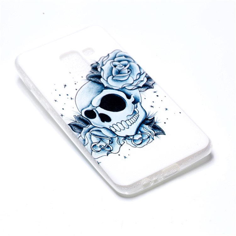 Pattern Printing TPU Phone Casing for Samsung Samsung Galaxy A8 (2018) - Skull Pattern-3