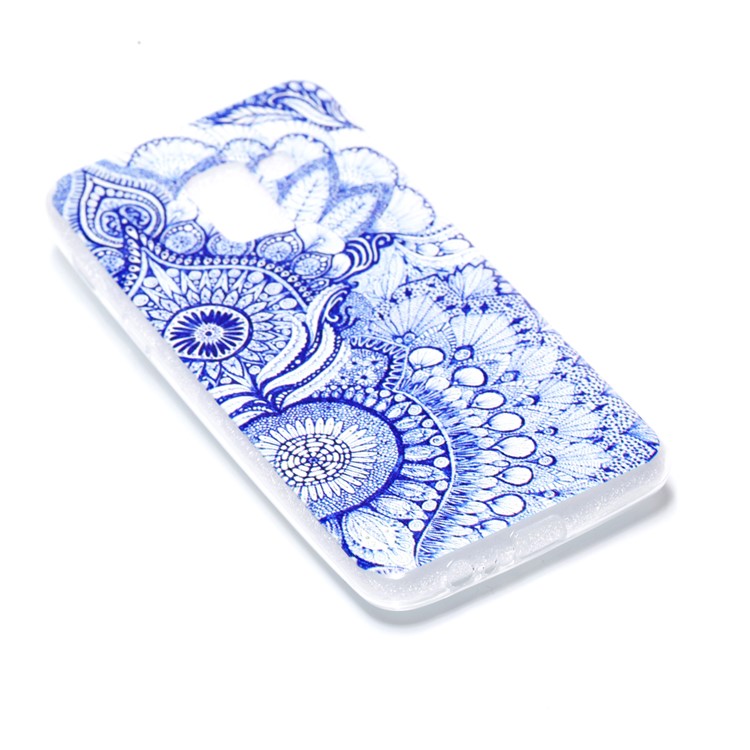 Pattern Printing TPU Mobile Cover for Samsung Samsung Galaxy A8 (2018) - Flower Pattern-3