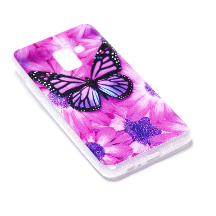 Pattern Printing TPU Cell Phone Case for Samsung Samsung Galaxy A8 (2018) - Butterfly Pattern-3