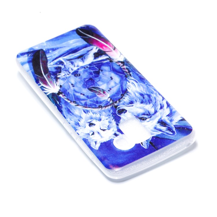 Pattern Printing TPU Mobile Phone Shell for Samsung Samsung Galaxy A8 (2018) - Wolf and Dream Catcher-4