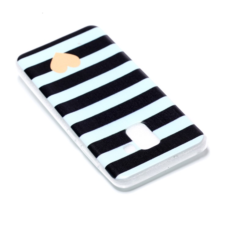 Pattern Printing TPU Phone Accessory Case for Samsung Samsung Galaxy A8 (2018) - Heart and Stripes-4