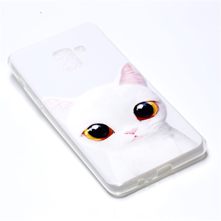 Pattern Printing Soft TPU Back Cover for Samsung Galaxy A8+ (2018) - Cute Cat-3