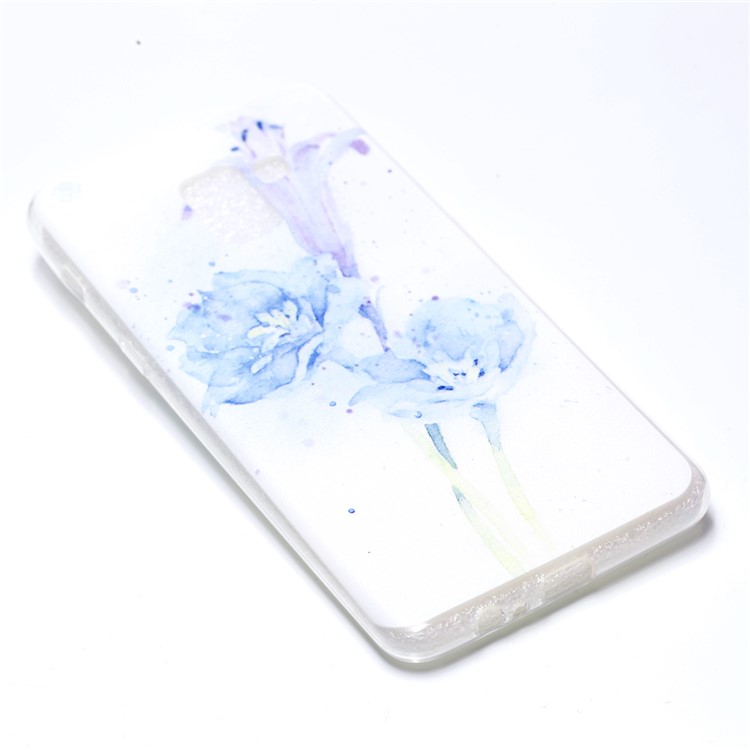 Pattern Printing Soft TPU Back Shell for Samsung Galaxy A8+ (2018) - Pretty Flower-3