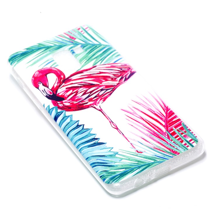 Pattern Printing Soft TPU Mobile Case for Samsung Galaxy A8+ (2018) - Flamingo-3