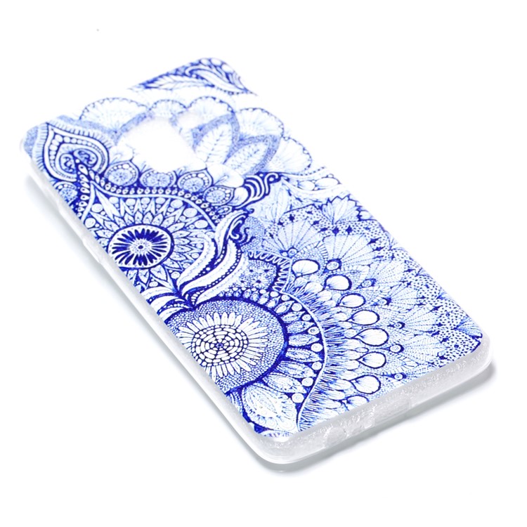 Patterned Flexible TPU Mobile Cover for Samsung Galaxy A8+ (2018) - Unique Flower-3