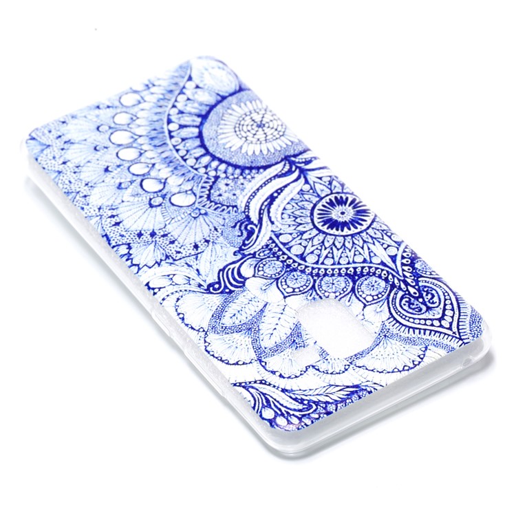 Patterned Flexible TPU Mobile Cover for Samsung Galaxy A8+ (2018) - Unique Flower-4